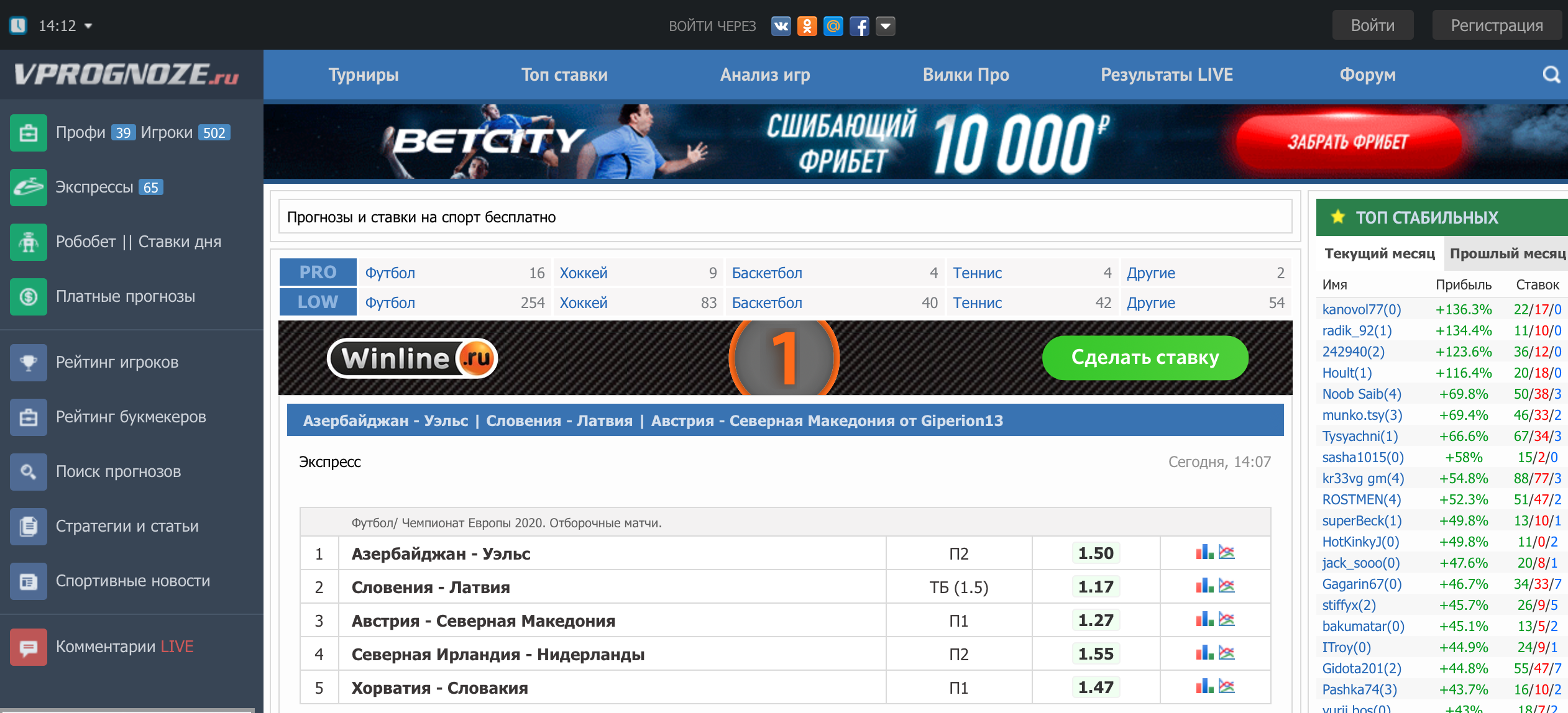 VPROGNOZE: обзор на капперский проект